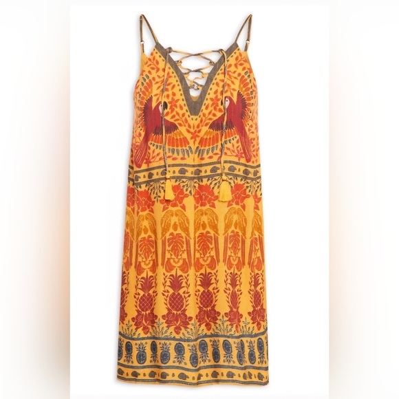 FARM Rio | Dresses | Farm Rio Macaw Golden Yellow Mini Dress | Poshmark